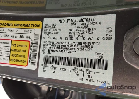 2024 Ford Bronco Sport Big Bend from USA, damaged, VIN 3FMCR9B69RRE87071